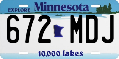 MN license plate 672MDJ