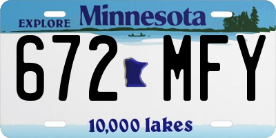 MN license plate 672MFY