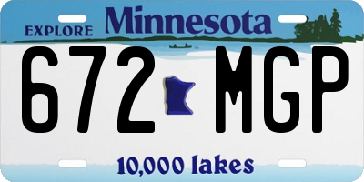 MN license plate 672MGP