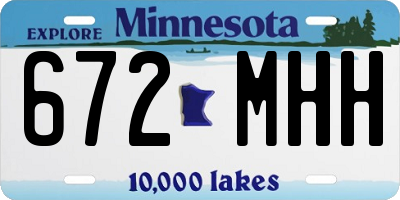 MN license plate 672MHH