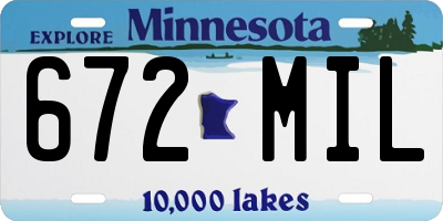 MN license plate 672MIL