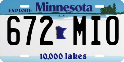 MN license plate 672MIO