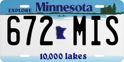 MN license plate 672MIS