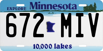 MN license plate 672MIV