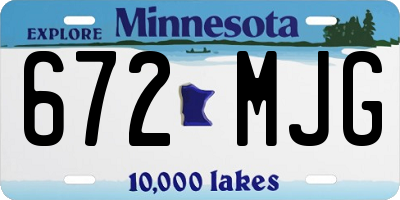 MN license plate 672MJG