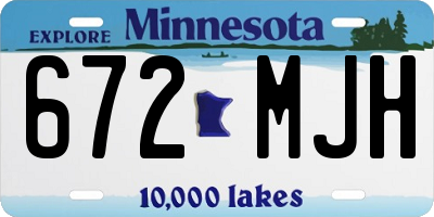 MN license plate 672MJH