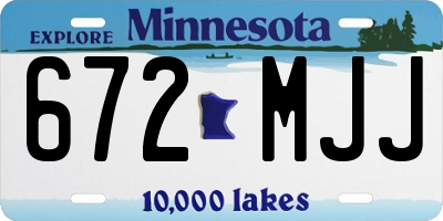 MN license plate 672MJJ