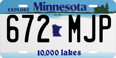 MN license plate 672MJP
