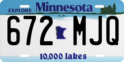 MN license plate 672MJQ
