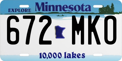 MN license plate 672MKO