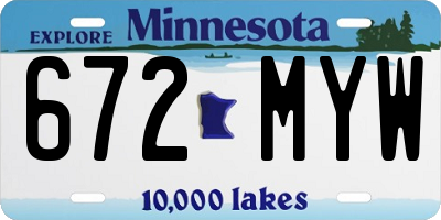 MN license plate 672MYW