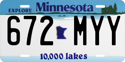 MN license plate 672MYY