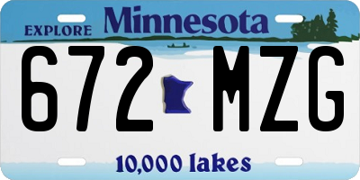 MN license plate 672MZG