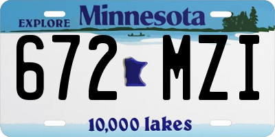 MN license plate 672MZI