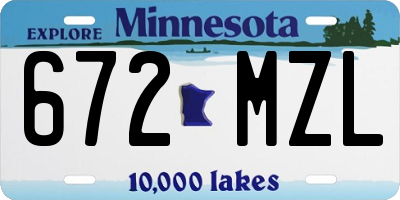 MN license plate 672MZL