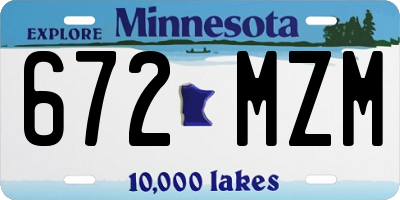 MN license plate 672MZM
