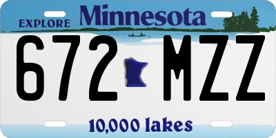 MN license plate 672MZZ