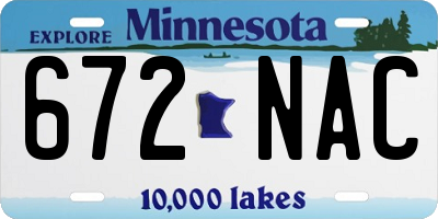 MN license plate 672NAC