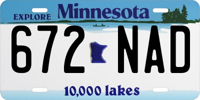 MN license plate 672NAD
