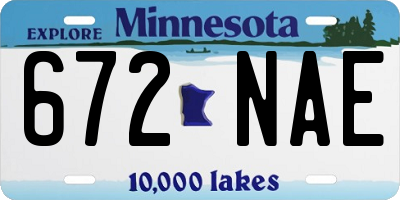 MN license plate 672NAE