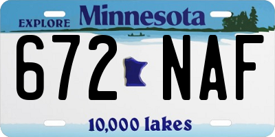 MN license plate 672NAF