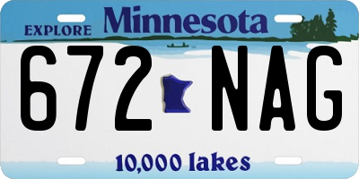 MN license plate 672NAG