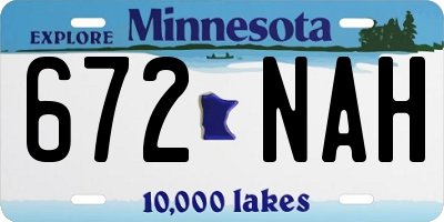 MN license plate 672NAH