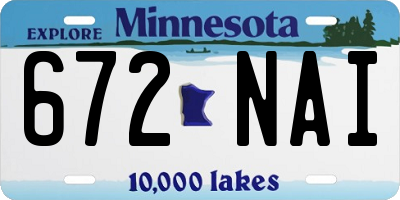 MN license plate 672NAI