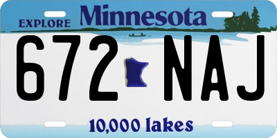 MN license plate 672NAJ
