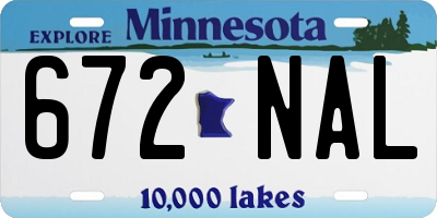 MN license plate 672NAL