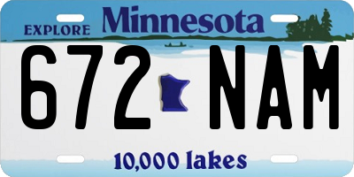 MN license plate 672NAM