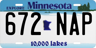MN license plate 672NAP