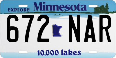 MN license plate 672NAR