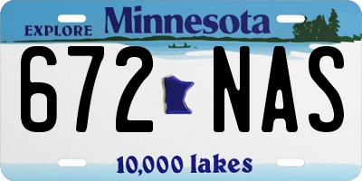 MN license plate 672NAS