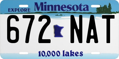 MN license plate 672NAT