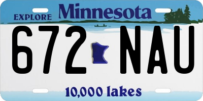MN license plate 672NAU