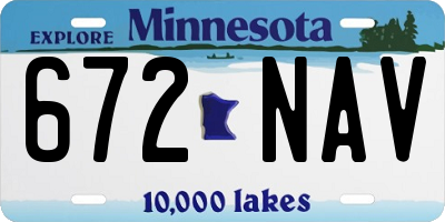 MN license plate 672NAV