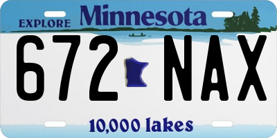 MN license plate 672NAX