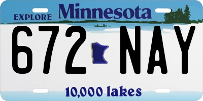 MN license plate 672NAY