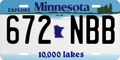 MN license plate 672NBB