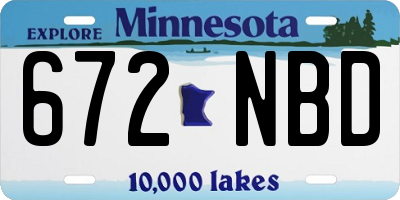 MN license plate 672NBD
