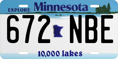 MN license plate 672NBE