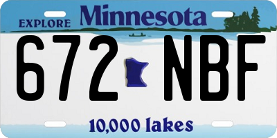 MN license plate 672NBF