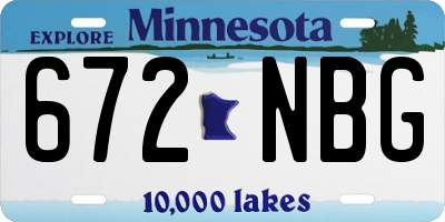 MN license plate 672NBG
