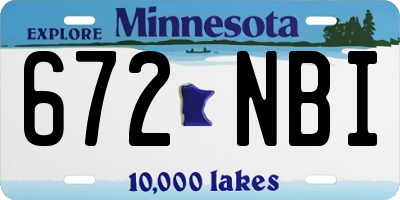 MN license plate 672NBI