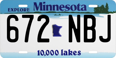 MN license plate 672NBJ