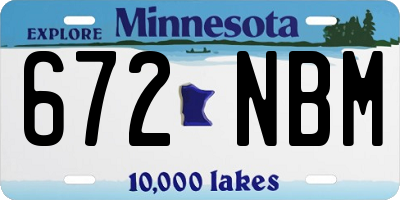 MN license plate 672NBM