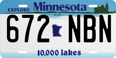 MN license plate 672NBN