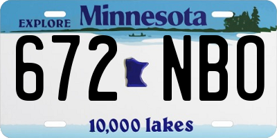 MN license plate 672NBO