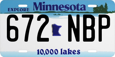 MN license plate 672NBP